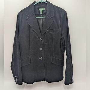 Lauren Jeans Company Women's Corduroy Blazer Jacket Black Medium Academia
